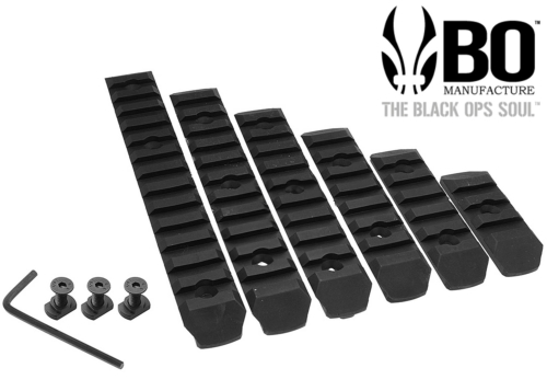 Bo Manufacture Kit de 6 rails M-Lock vers Picatinny Black