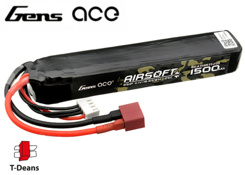 Batterie LIPO Gens 1 stick 2S 11.1V 1500mAh 25C
