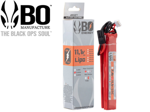Batterie LIPO BO Manufacture 2 sticks 3S 11.1V 1300mAh 25C