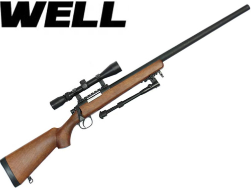 Réplique Airsoft Sniper Well MB-03EL  + lunette 3-9x40 + bipied