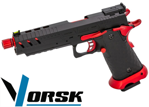 Réplique Airsoft Vorsk CS Hi-Capa 5.1 Vengeance Compact Black / Red  1,0J gaz GBB 