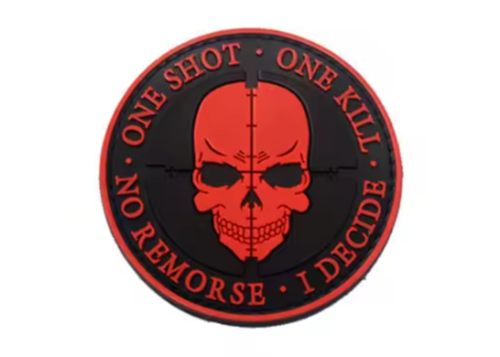  Patch - Airsoft One Shot One kill Red