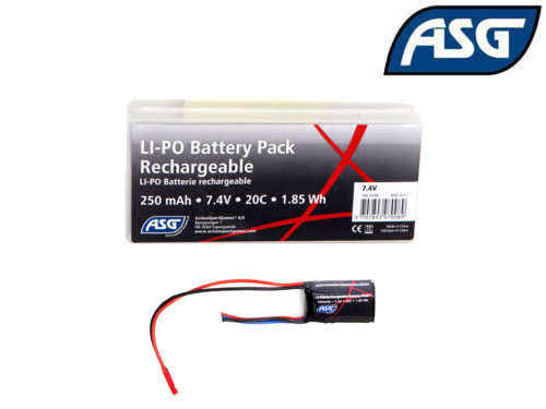 Batterie LIPO ASG 1 stick 2S 7.4V 250mAh 20C