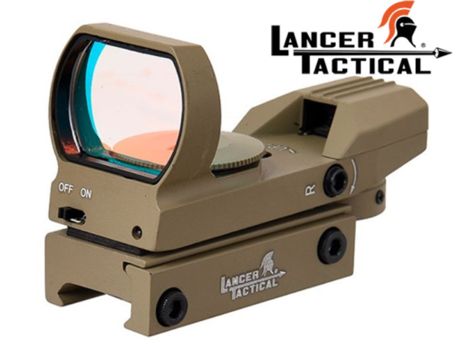 Red / Green Dot sight Holographique 4 reticles Tan Lancer Tactical 