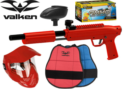 Package Valken Gotcha Full red + 1000 billes