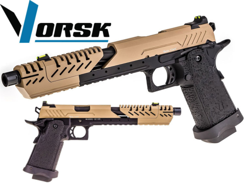 Réplique Airsoft Vorsk Hi Capa Titan 7 noir tan gaz GBB