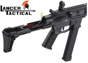 Réplique Airsoft Lancer Tactical LT-35 Gen2 9mm Battle-X PDW Black/Tan 1,0J