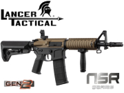 Réplique Airsoft Lancer tactical LT-02 NSR G2 M4 CQBR Black/Tan Pack complet 1J