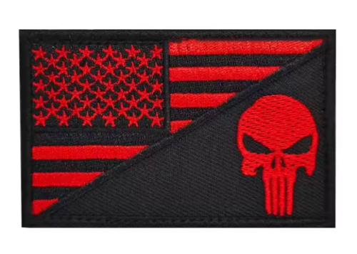 Patch US Flag Punisher red