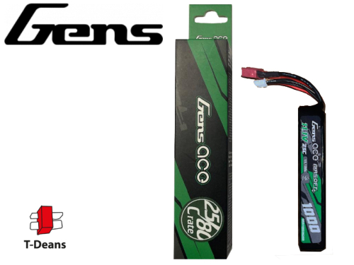 Batterie LIPO Gens 1 stick 2S 11.1V 1000mAh 25C