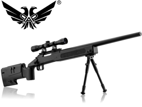 Réplique Airsoft Sniper Double Eagle M62F + lunette 4x32 + bipied