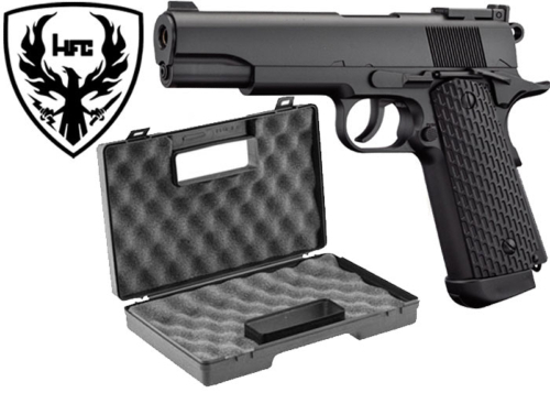 Réplique Airsoft HFC 1911 Black GNB Co2 + mallette 