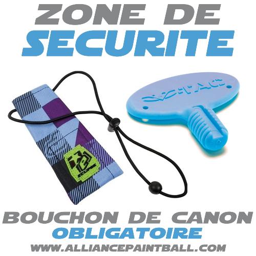 Panneau premium - Zone de sécurité, bouchon de canon obligatoire