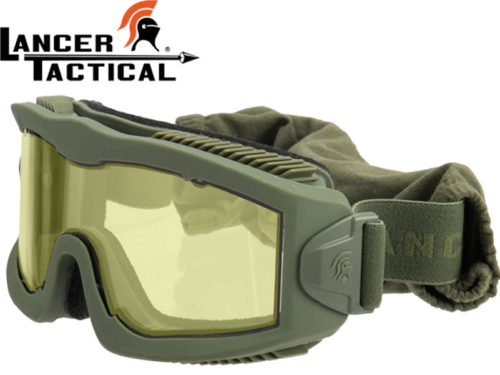 Masque protection Lancer Tactical série Aero olive + 3 écrans