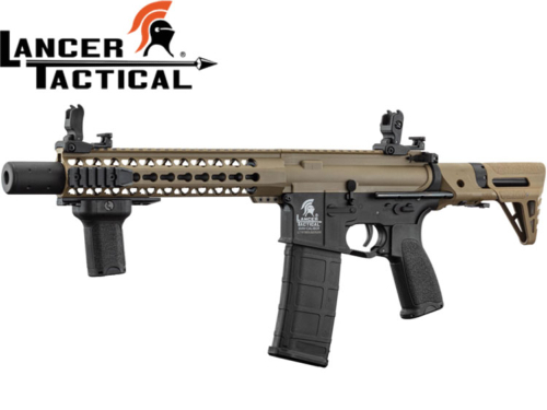 Réplique Airsoft Lancer tactical LT-19 GEN2 M4 Silencer PDW 1J Tan / Black