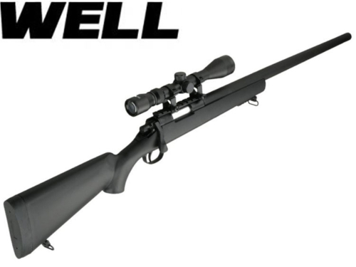 Réplique Airsoft Sniper Well MB-03C Black + lunette 3-9x40