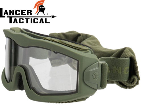 Masque protection Lancer Tactical série Aero Olive clear