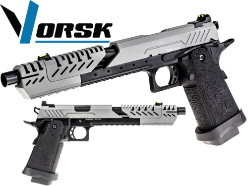 Réplique Airsoft Vorsk Hi Capa Titan 7 noir gris gaz GBB