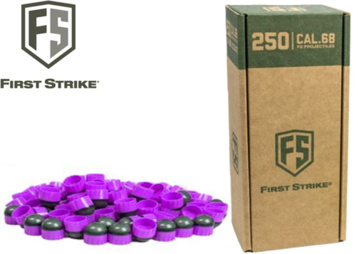 Boîte de 250 billes First Strike smoke / purple / orange