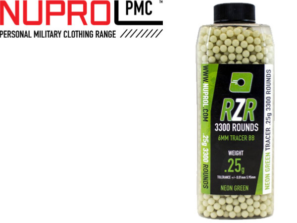 Billes Airsoft RZR Rain 0.25g / 3300 Traçantes