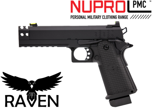 Réplique Airsoft Nuprol Raven Hi-Capa Hex-Comp black gaz GBB