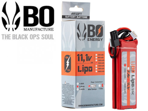 Batterie LIPO BO Manufacture 1 stick 3S 11.1V 1300mAh 25C
