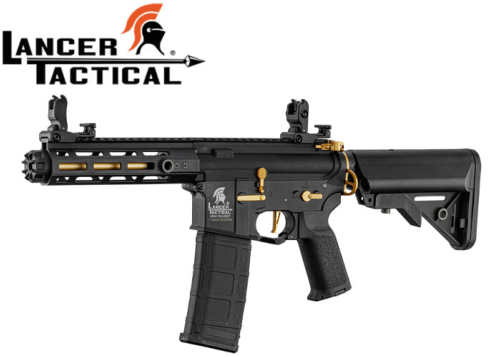 Réplique Airsoft Lancer Tactical LT-32 Hellion Noir/Gold pack complet 1j