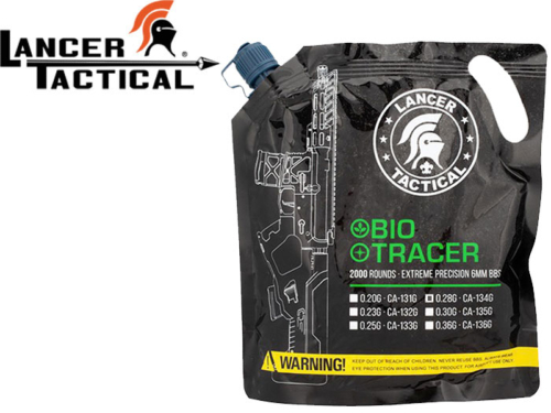 Billes Airsoft Lancer Tactical Rain 0.25g / 2000 Traçantes vertes