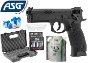 Pack de Noël Airsoft ASG CZ 75 SP-01 Shadow + 5 Co2 + 1 sachet billes + lunette + mallette