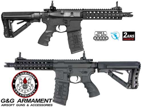 Réplique Airsoft CM16 FFR A2 Mosfet - G&G Black 
