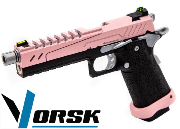Réplique Airsoft Vorsk Hi Capa 5.1 SPLIT  Noir / Rose gaz GBB