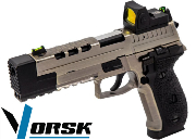 Réplique Airsoft Vorsk VP26X alu brossé gaz GBB + point rouge BDS 