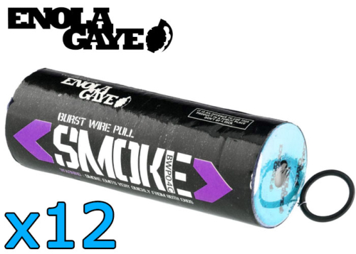 Lot de 12 fumigènes Enola Gaye Brust à goupille double sortie violets