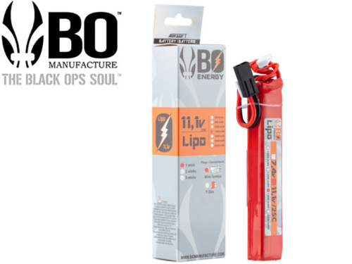 Batterie LIPO BO Manufacture 1 sticks 3S 11.1V 1300mAh 25C	 