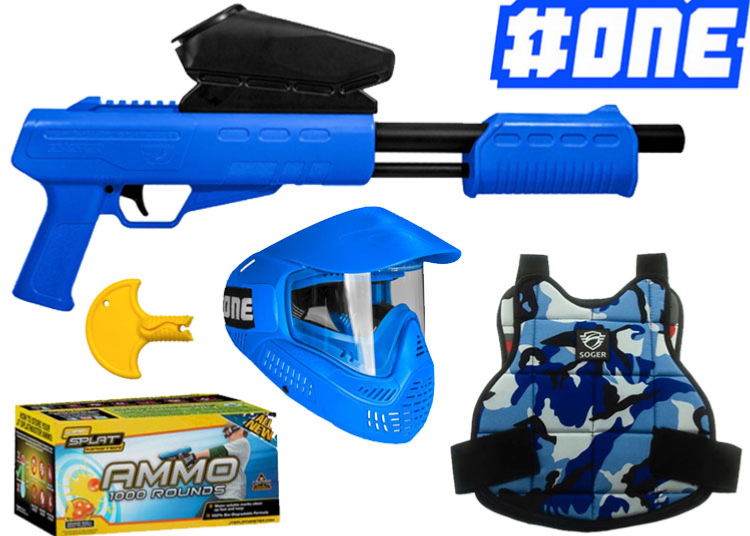 PACK LANCEUR ENFANT BLASTER FIELD BLEU Cal.50 - 1.95 J - Paintball Connexion