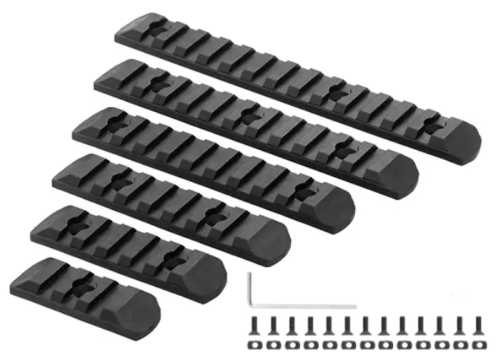 Kit de 6 rails M-Lock vers Picatinny Black