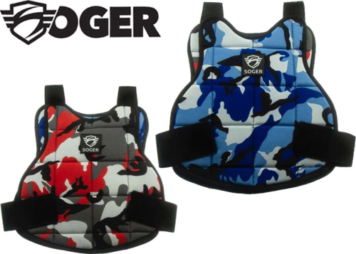 Plastron Kids Soger réversible blue camo / red camo