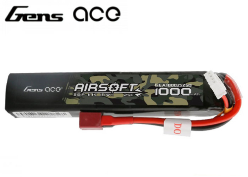 Batterie LIPO Gens 1 stick 2S 7.4V 1000mAh 25C