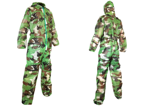 Combinaison jetable camouflage - taille M (175cm sans compter la capuche) 