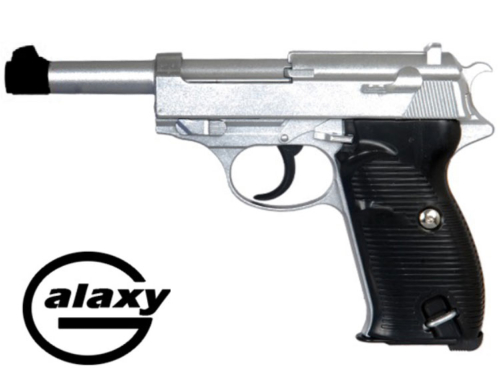 Réplique Airsoft Galaxy G.21 P38 Full Metal Silver Spring