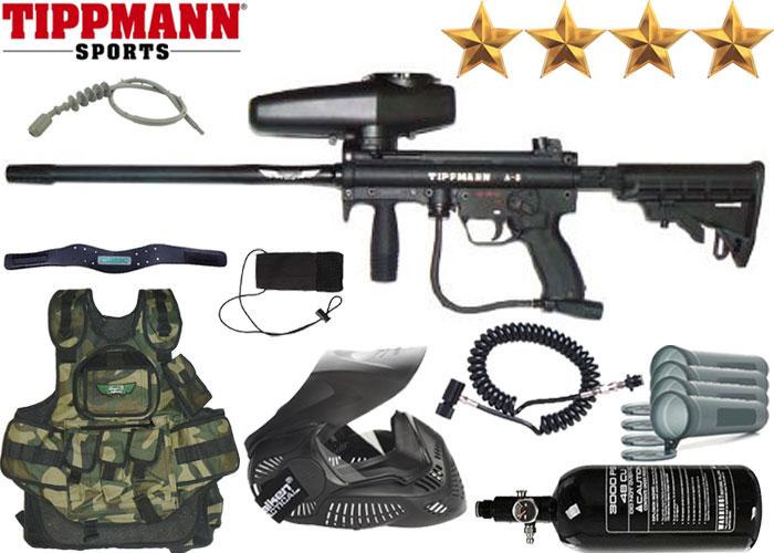 Fusil Paintball de marque Tippman , A-5 avec bonbonne à air comprimé -  Instant comptant