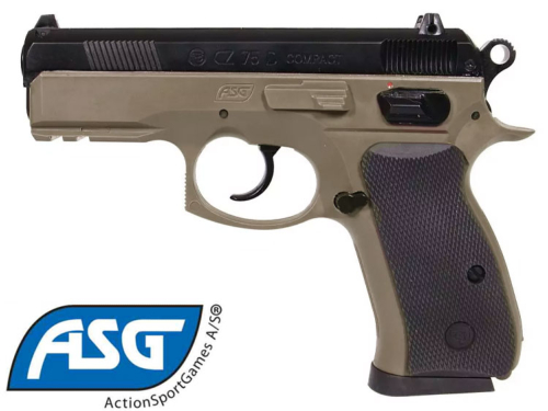 Réplique Airsoft ASG CZ 75D Black/Tan Spring