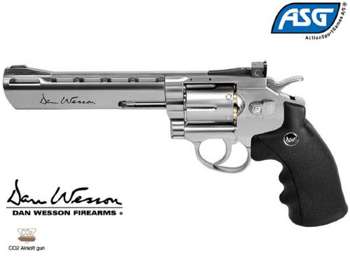 Réplique Airsoft Dan Wesson 6" silver Co2