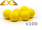 100 billes caoutchouc Rubber balls yellow calibre 50