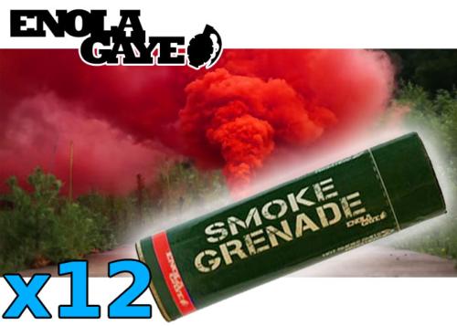 Lot de 12 fumigènes Enola Gaye grattoir rouges