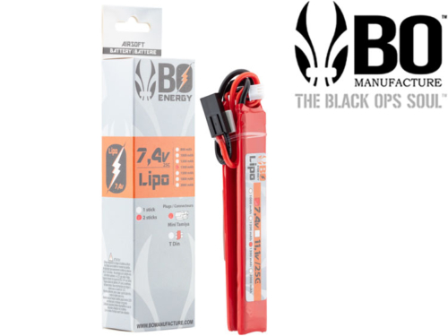 Batterie LIPO BO Manufacture 2 sticks 2S 7.4V 1300mAh 25C