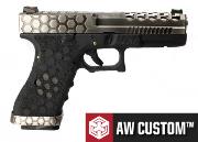 Réplique Airsoft AW Custom VX0100 Hex-Cut Black/Silver GBB 