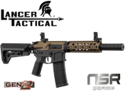 Réplique Airsoft Lancer tactical LT-15 NSR GEN2 M4 SD Black/Tan Pack complet 1J