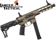 Réplique Airsoft Lancer Tactical LT-35 Gen2 9mm Battle-X PDW Black/Tan 1,0J