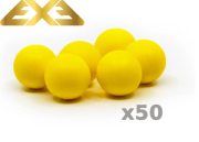 50 billes caoutchouc Rubber balls yellow calibre 50